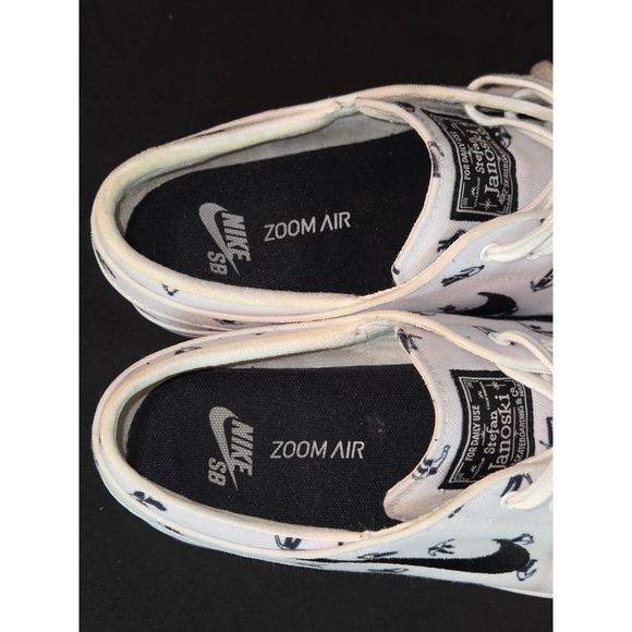 Nike SB‎ Stefan Janoski White Black Skateboard print Shoes Mens Size 9 I main image 5